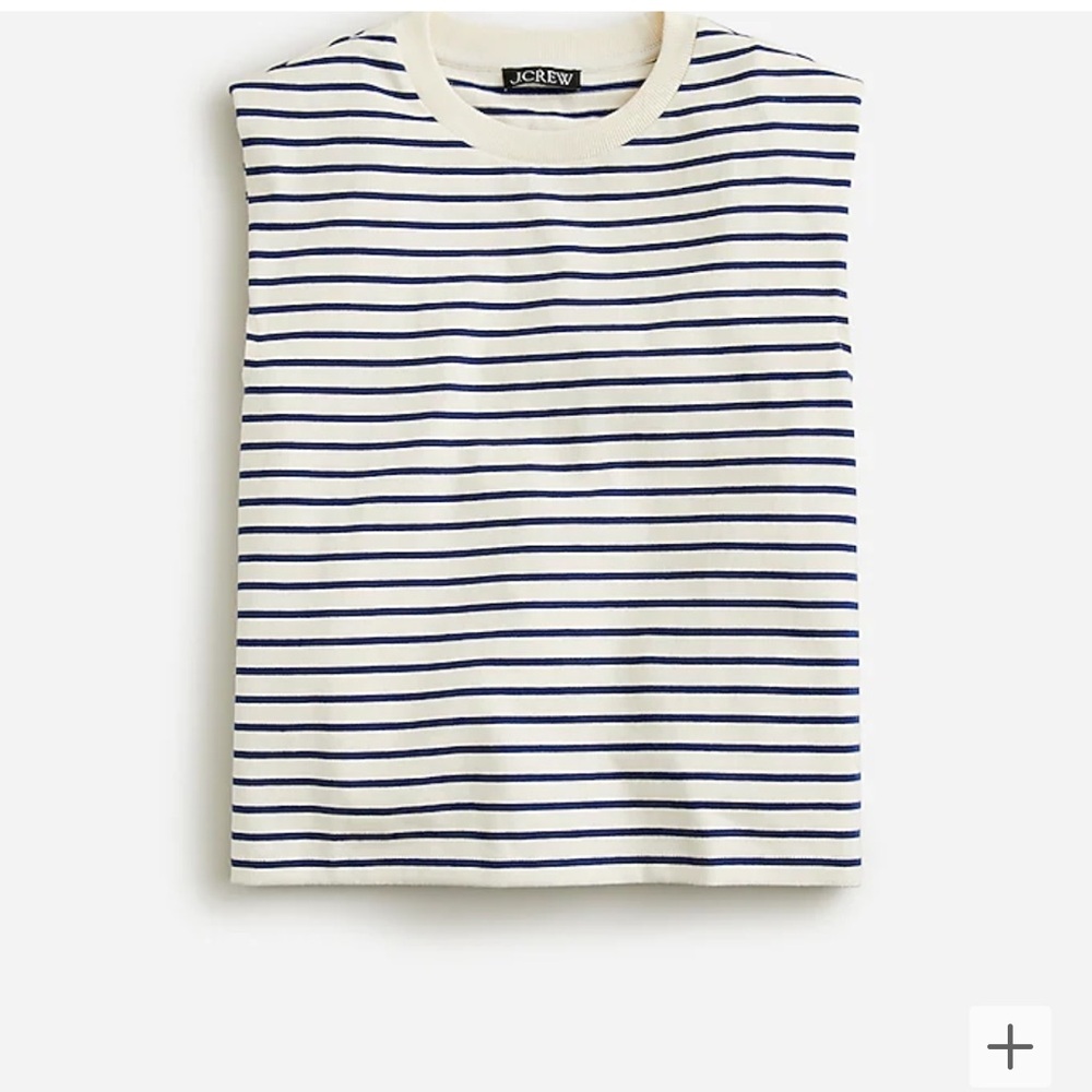 J crew Structured muscle T-shirt in stripe mariner cotton